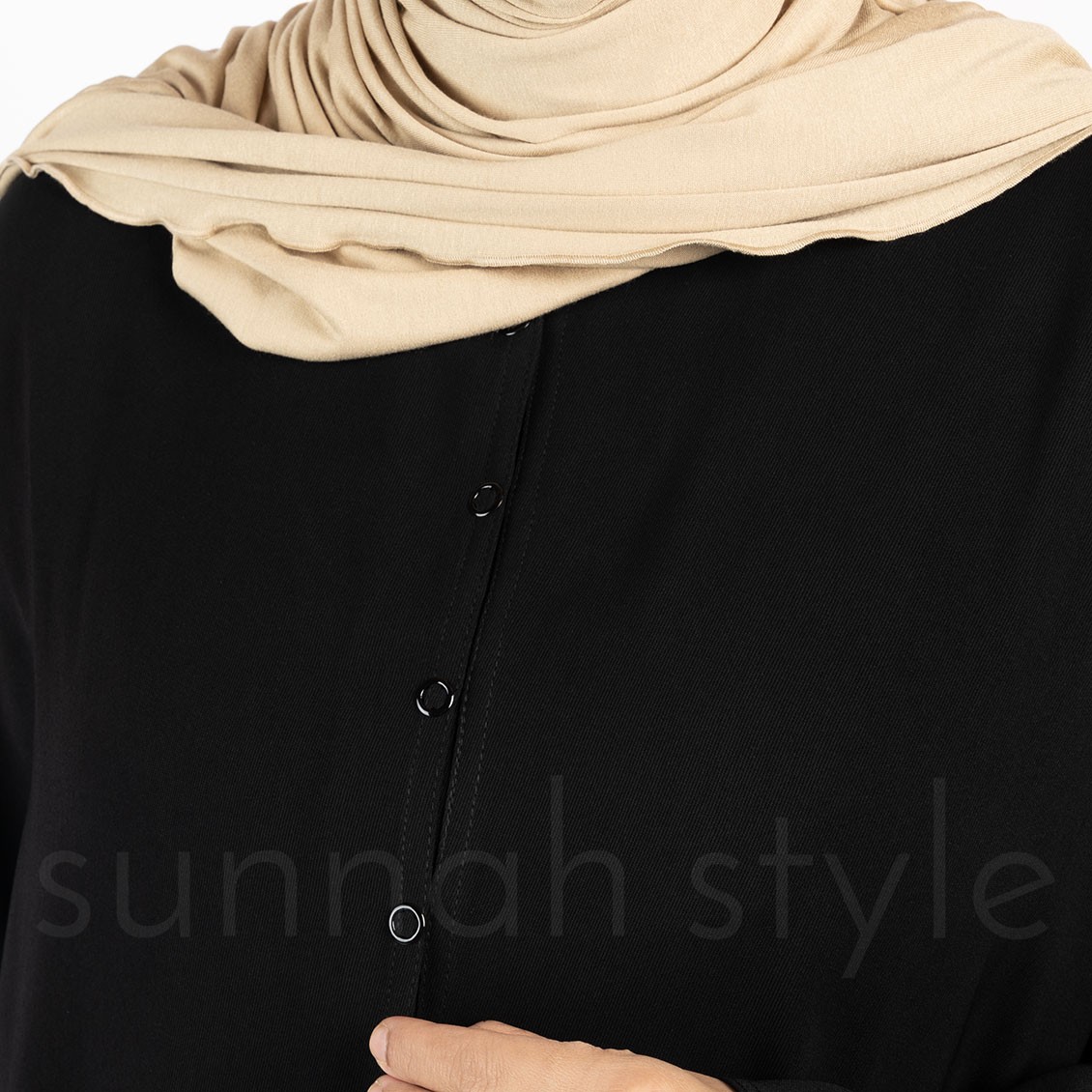 Sunnah Style Essentials Snap Front Abaya Black